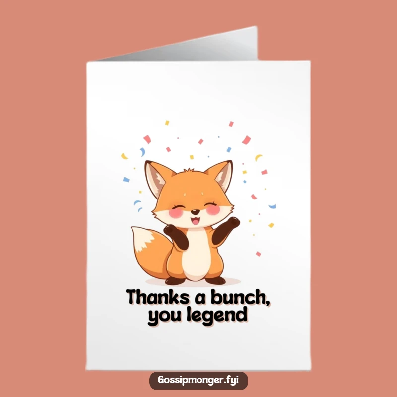 Free Printable Fox Thank You Card: Playful Gratitude, Downloadable DIY Gift for Kindness