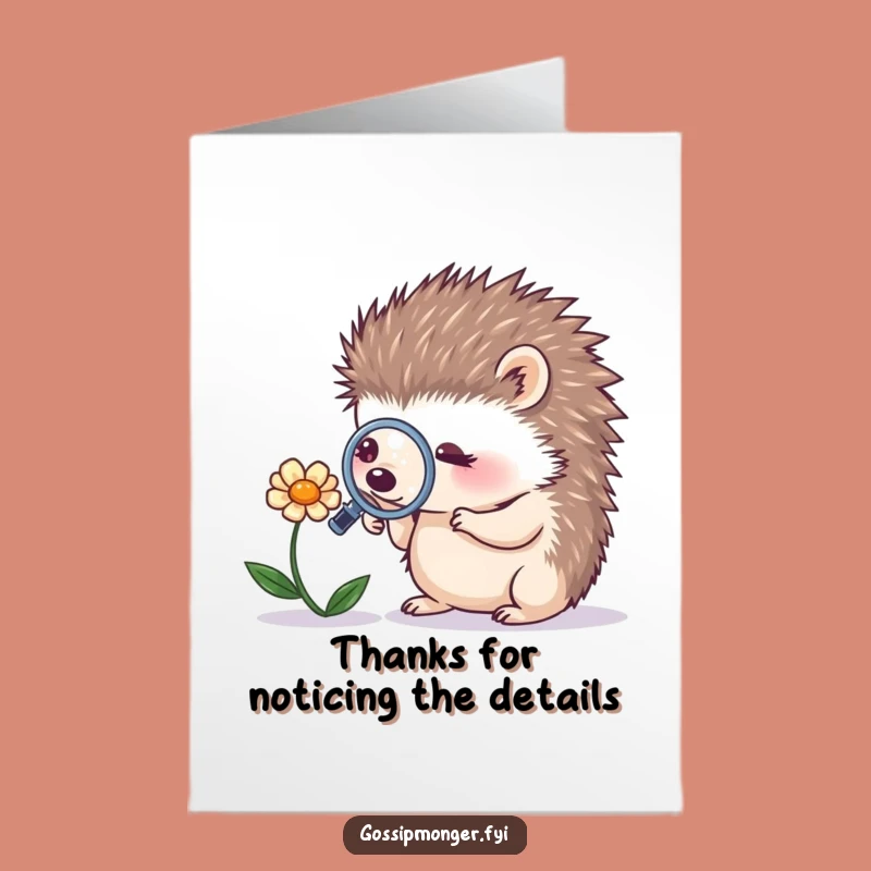 Free Printable Thank You Card: Hedgehog Explorer - Grateful Downloadable Note