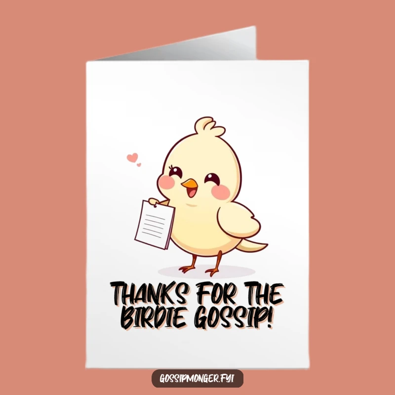Free Printable Thank You Card: Bird's Secret Thanks, Hilarious Downloadable Gift