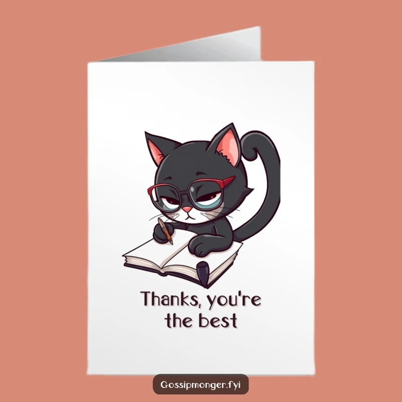 Witty Black Cat Thank You Card - Free Printable Downloadable Appreciation Gift