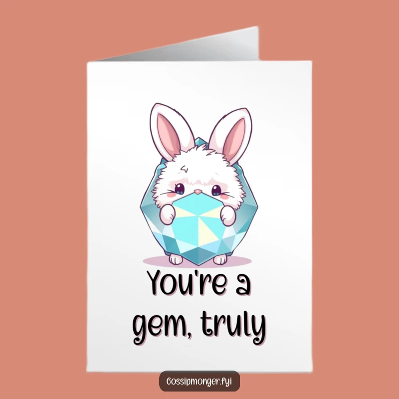 Free Printable Thank You Card: Bunny Gem, Adorable Downloadable Gift for Appreciation
