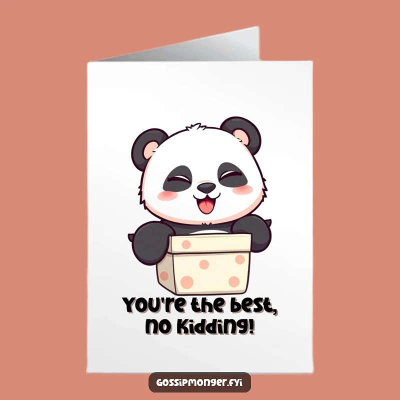 Free Printable Thank You Card: Panda's Playful Wink for Your Kindness