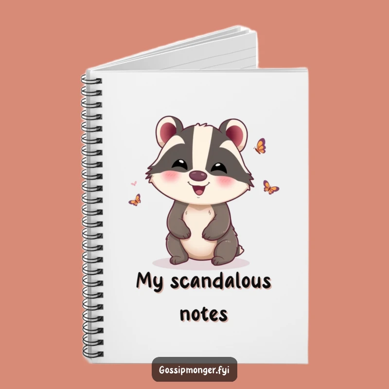 Funny Badger Butterfly Wings Notebook: Jot Down Gossip, Perfect Funny Gift
