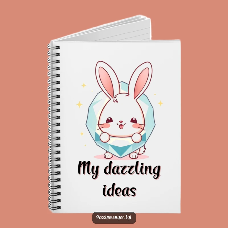 Funny Bunny Gemstone Notebook: Jot Down Ideas with Cheerful Peek, Funny Gift