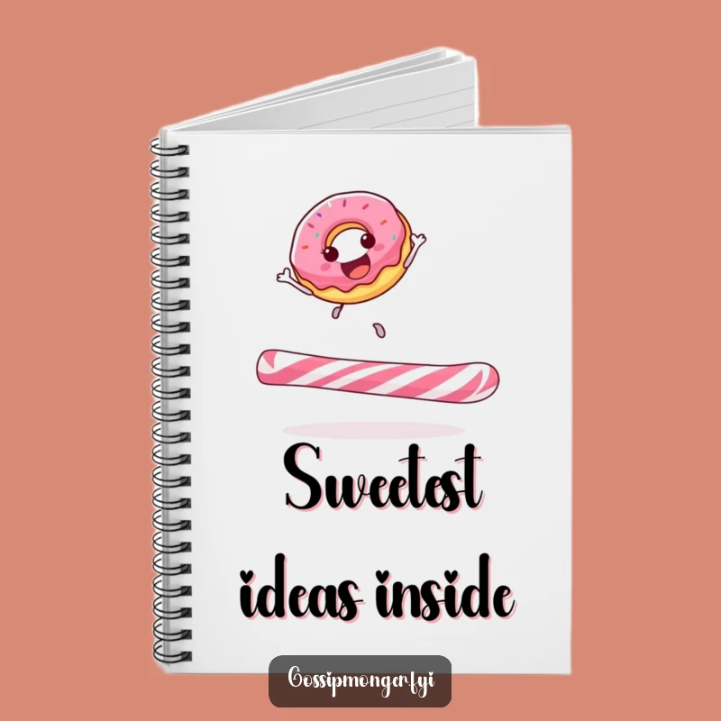 Funny Donut On Candy Cane Notebook - Hilarious Sweet Treat Journal for Ideas