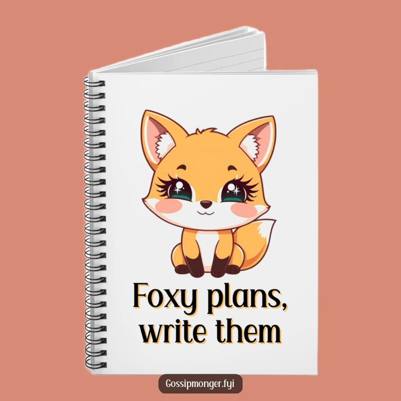 Funny Fox Sparkle Diary Notebook - Flirty Foxy Journal Gift