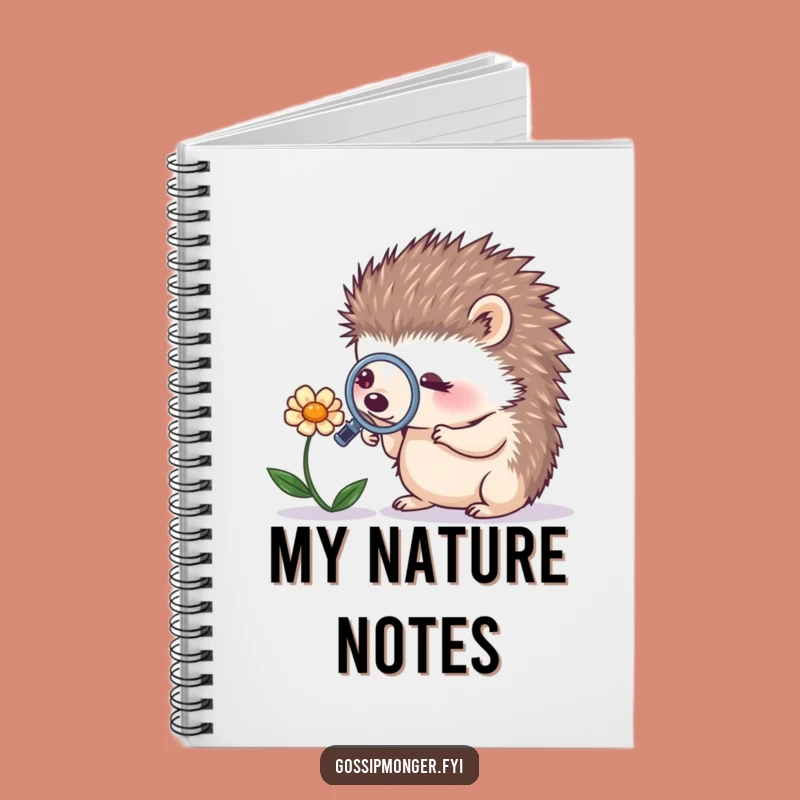 Funny Hedgehog Magnifying Flower Notebook - Journal Your Discoveries