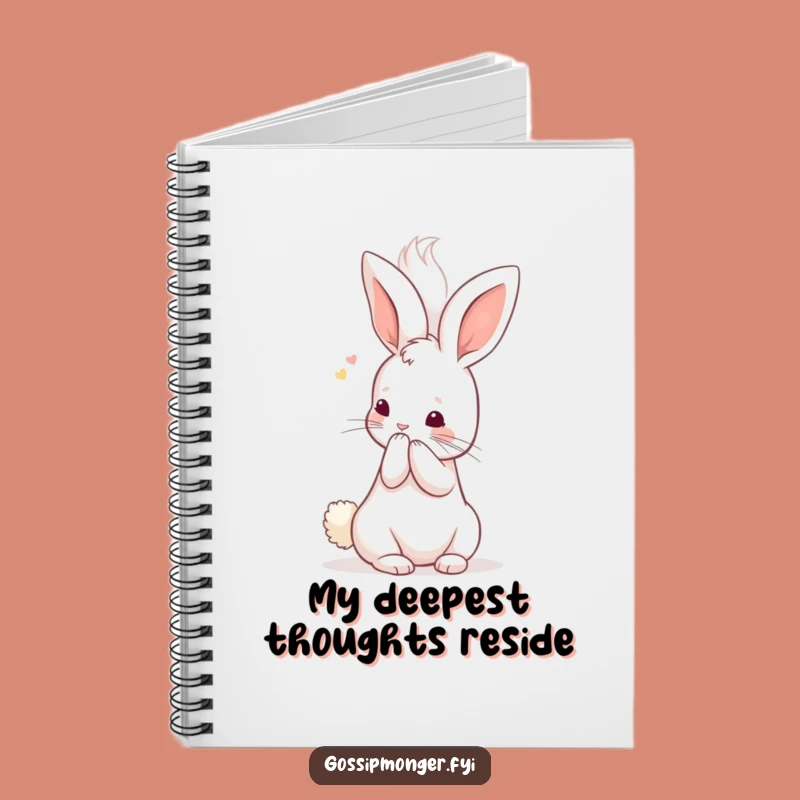 Funny Kawaii Rabbit Secret Journal Notebook, Cute Bunny Note-Taking Gift
