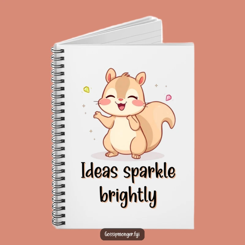 Funny Kawaii Squirrel Gem Journal Notebook, Cheerful Juggling Note Gift