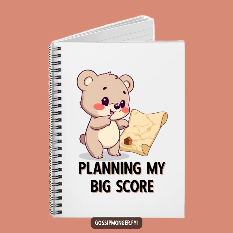 Funny Bear Cub Treasure Map Notebook: Chart Your Ideas with Playful Adventure
