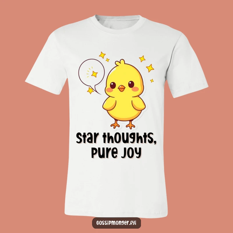 Funny Chick Starry Thoughts T-Shirt - Whimsical Birdy Wish Tee