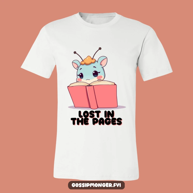 Funny Curious Creature T-Shirt - Peek-a-Boo Bookworm's Humorous Tee