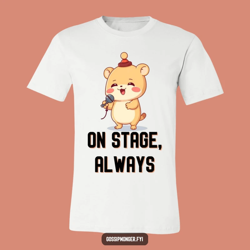 Funny Singing Creature T-Shirt - Joyful Star Performer's Humorous Tee