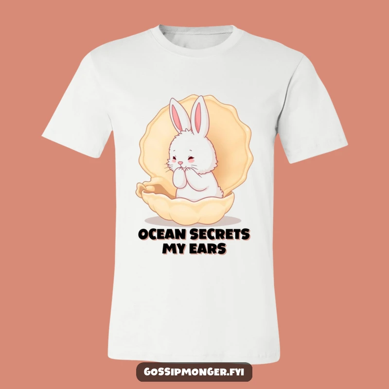 Funny Bunny Whispering Shell T-Shirt - Comical Creature Secret Tee