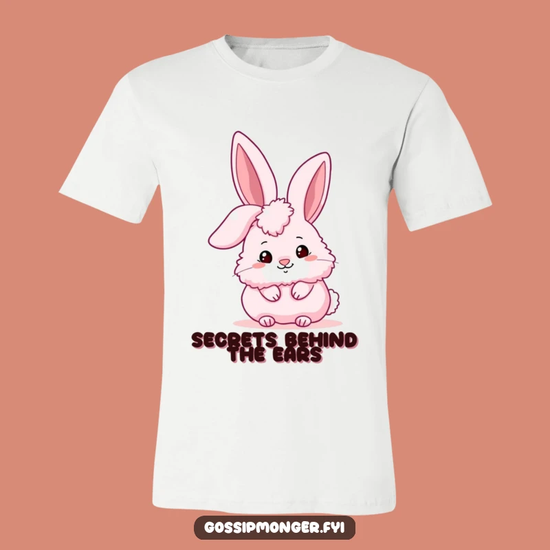 Funny Pink Bunny Ear Peeking T-Shirt - Cute & Humorous Animal Apparel