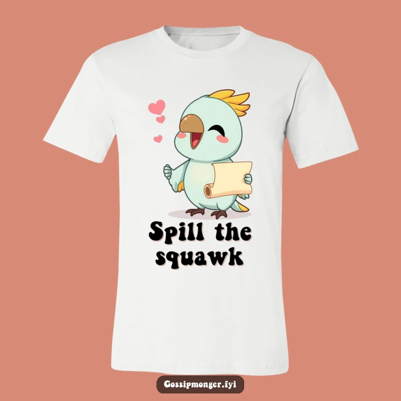 Funny Parrot T-Shirt: Chatty Bird Spreading News, Hilarious Gift