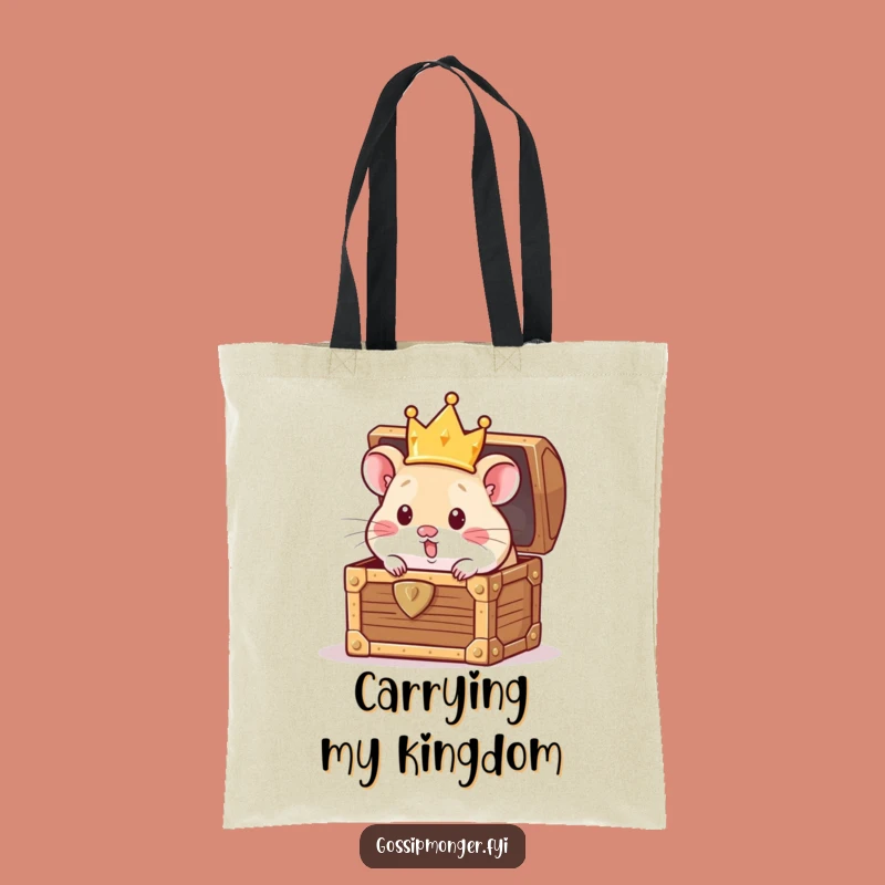 Funny Hamster Crown Tote Bag: Carry Your Treasures, Perfect Funny Gift