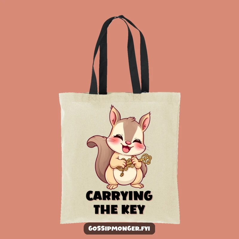 Funny Squirrel Key Tote Bag: Mischievous Giggle Carryall