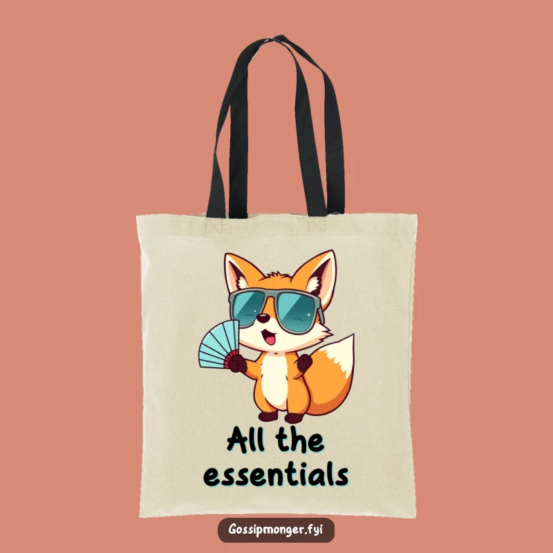 Funny Fox Sunglasses Fan Tote Bag: Cool Wild Carryall