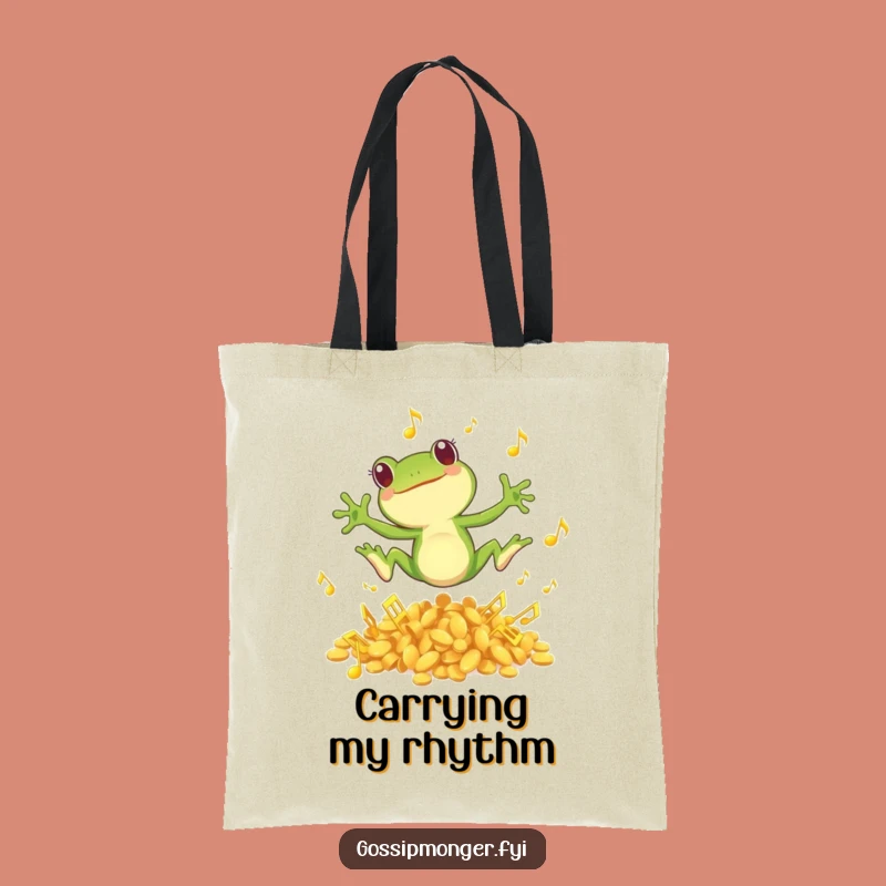 Funny Frog Tote Bag: Musical Vibes Design, Your Perfect Hilarious Gift