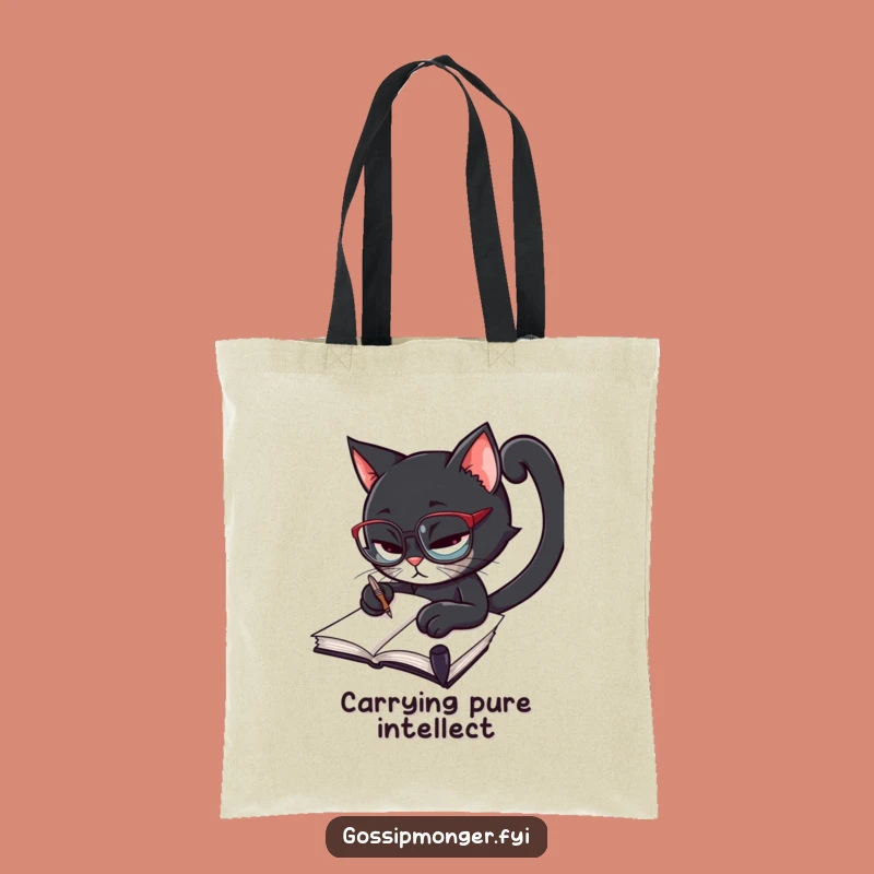 Funny Scholarly Cat Tote Bag: Carry Your Books With Witty Style